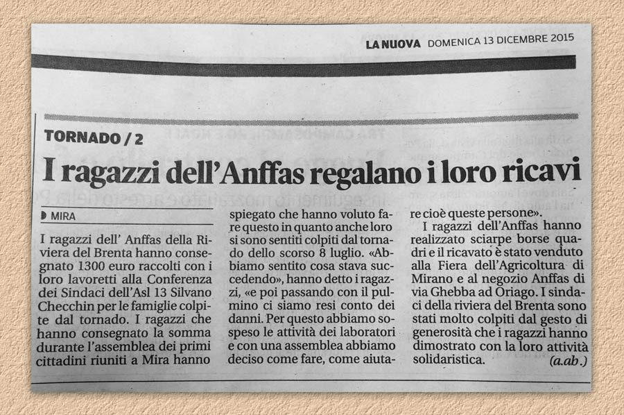 articolo giornale su anffas